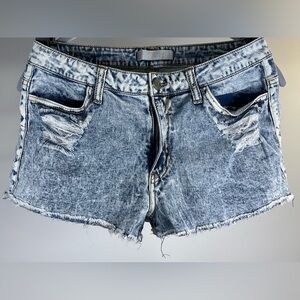 Light Blue Distressed Jean Shorts Frayed Hem Crave Fame By Almost Famous